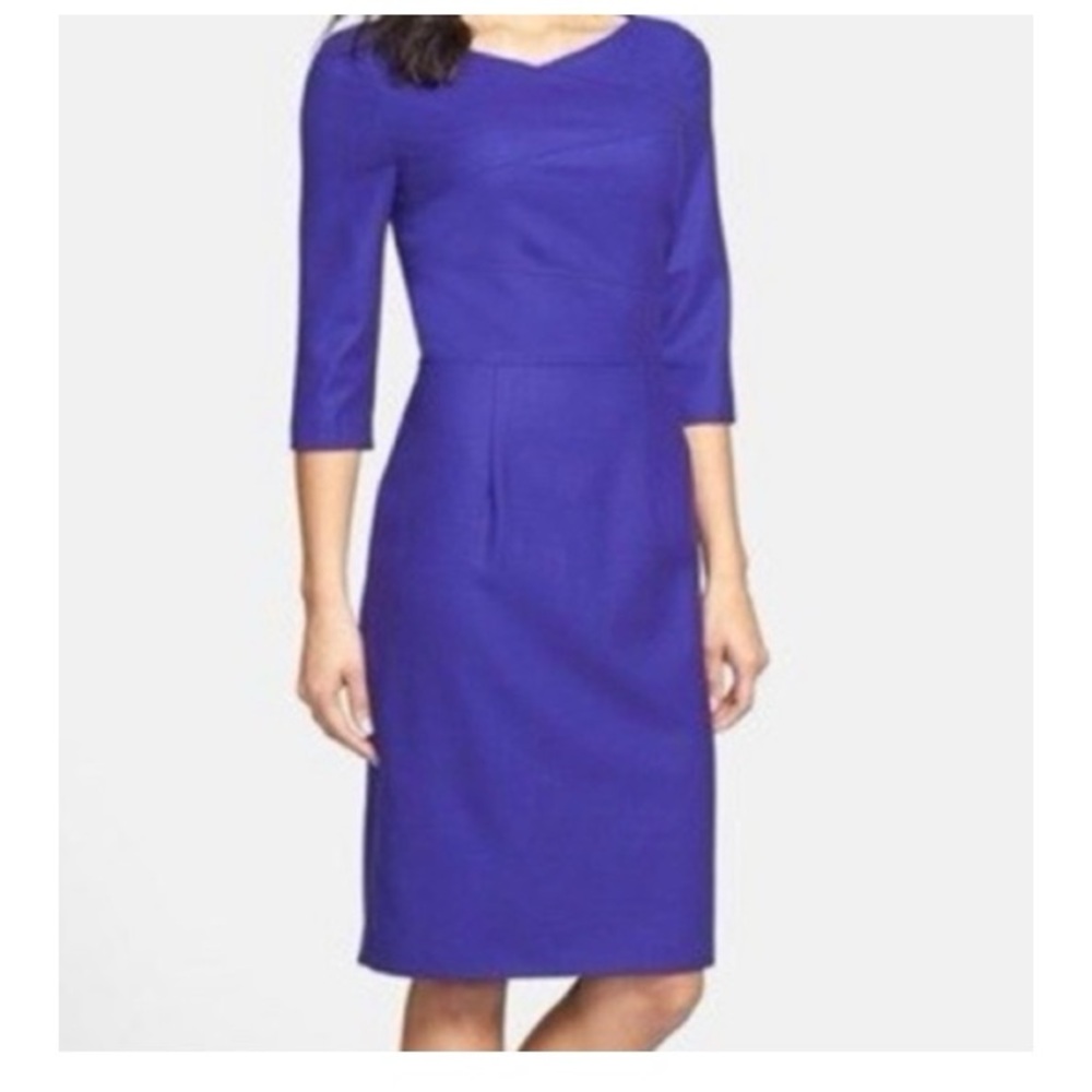 Hugo Boss Dripera Wool Purple‎ Sheath Dress